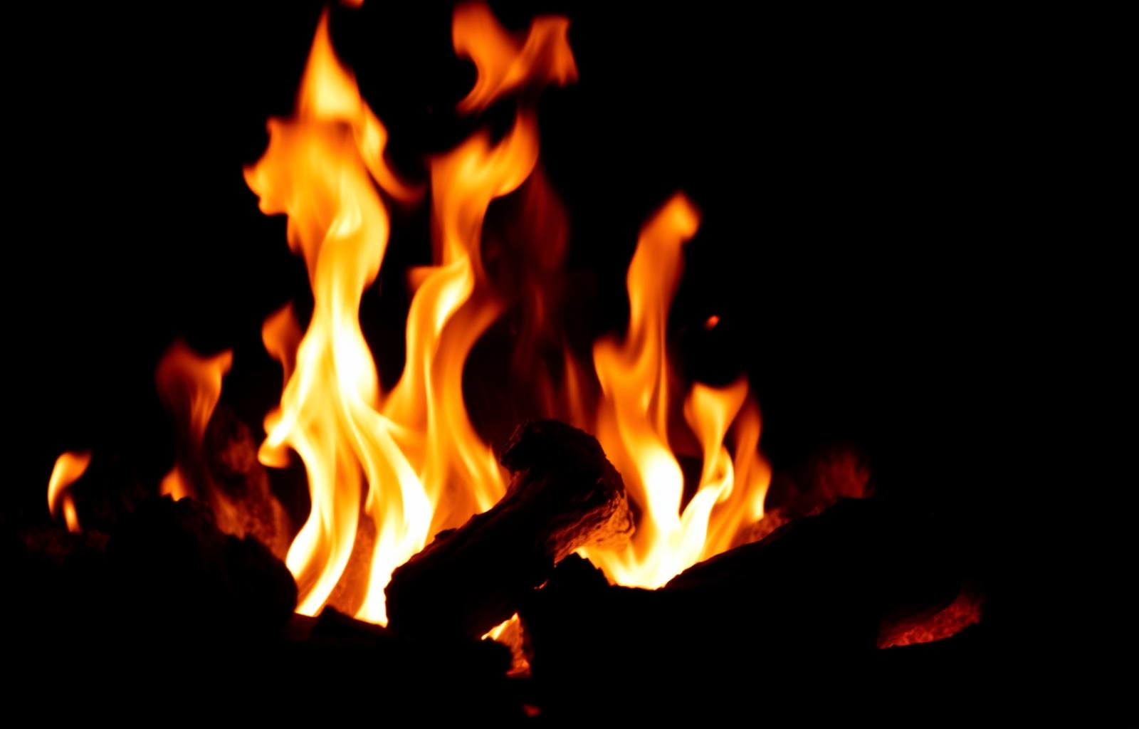 Wood-fired flames